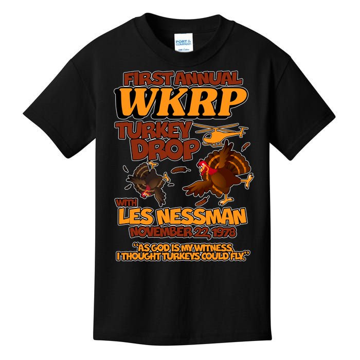 Thanksgiving 1st Annual WKRP Turkey Drop Kids T-Shirt