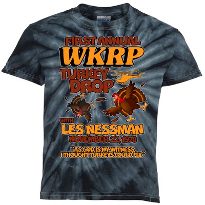 Thanksgiving 1st Annual WKRP Turkey Drop Kids Tie-Dye T-Shirt