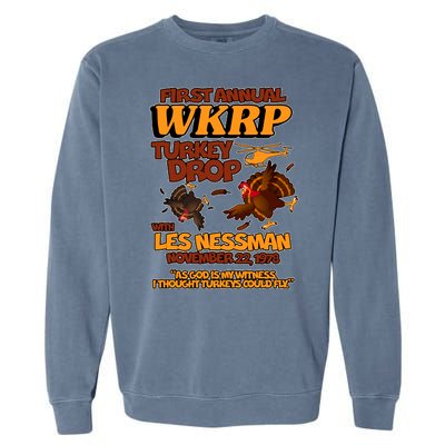 Thanksgiving 1st Annual WKRP Turkey Drop Garment-Dyed Sweatshirt