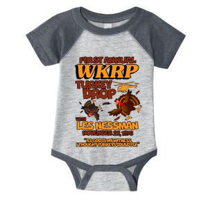 Thanksgiving 1st Annual WKRP Turkey Drop Infant Baby Jersey Bodysuit