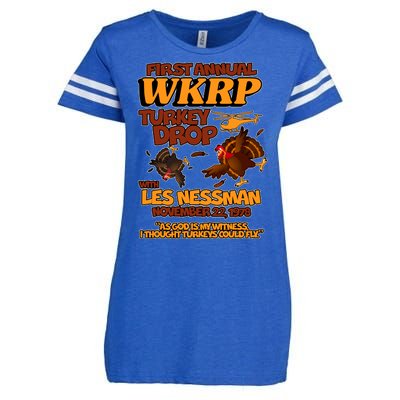 Thanksgiving 1st Annual WKRP Turkey Drop Enza Ladies Jersey Football T-Shirt