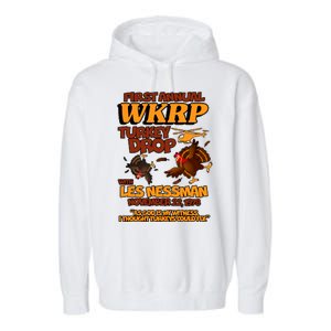 Thanksgiving 1st Annual WKRP Turkey Drop Garment-Dyed Fleece Hoodie