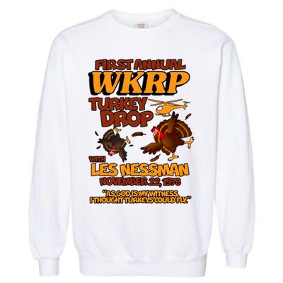 Thanksgiving 1st Annual WKRP Turkey Drop Garment-Dyed Sweatshirt