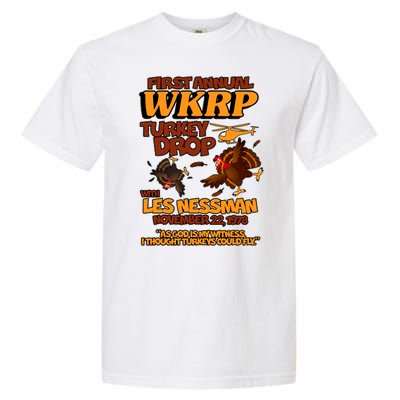 Thanksgiving 1st Annual WKRP Turkey Drop Garment-Dyed Heavyweight T-Shirt