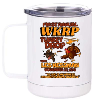 Thanksgiving 1st Annual WKRP Turkey Drop 12 oz Stainless Steel Tumbler Cup