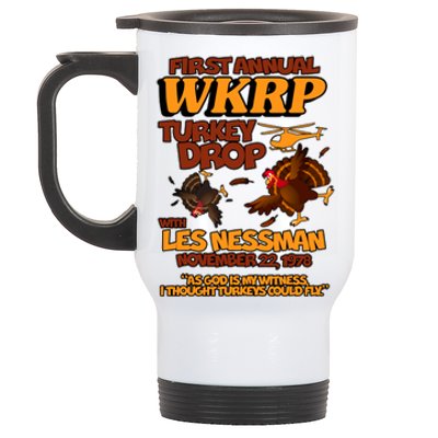 Thanksgiving 1st Annual WKRP Turkey Drop Stainless Steel Travel Mug