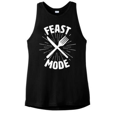 Thanksgiving And Christmas Feast Mode Ladies PosiCharge Tri-Blend Wicking Tank