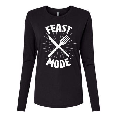 Thanksgiving And Christmas Feast Mode Womens Cotton Relaxed Long Sleeve T-Shirt