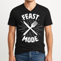 Thanksgiving And Christmas Feast Mode V-Neck T-Shirt