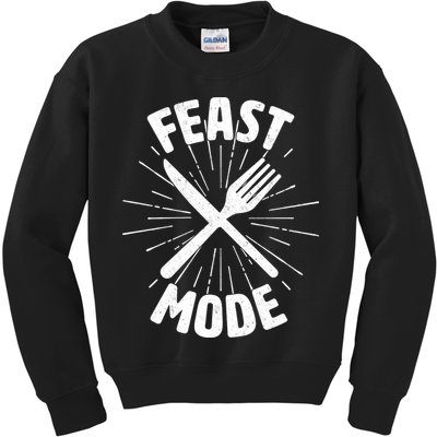 Thanksgiving And Christmas Feast Mode Kids Sweatshirt