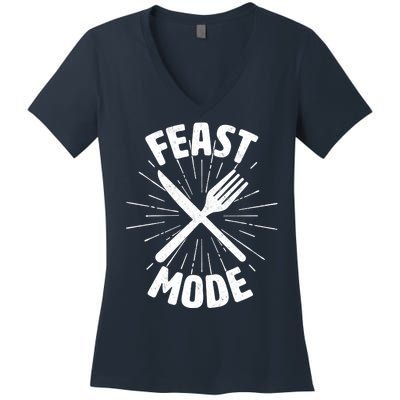 Thanksgiving And Christmas Feast Mode Women's V-Neck T-Shirt