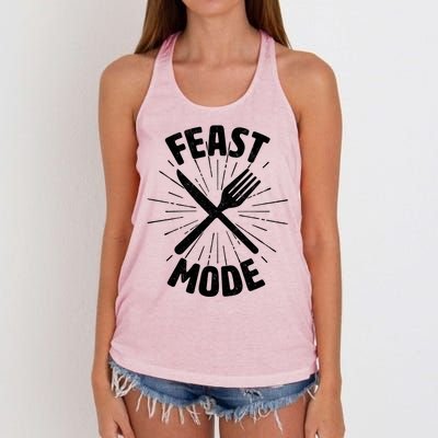 Thanksgiving And Christmas Feast Mode Women's Knotted Racerback Tank