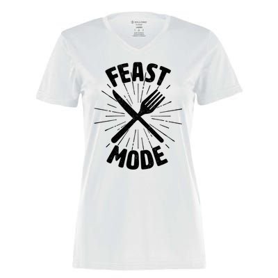 Thanksgiving And Christmas Feast Mode Women's Momentum V-Neck T-Shirt