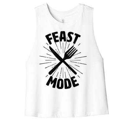 Thanksgiving And Christmas Feast Mode Women's Racerback Cropped Tank