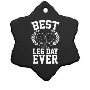 Thanksgiving Best Leg Day Ever Ceramic Star Ornament