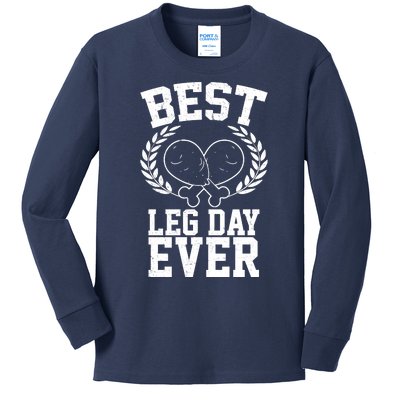 Thanksgiving Best Leg Day Ever Kids Long Sleeve Shirt