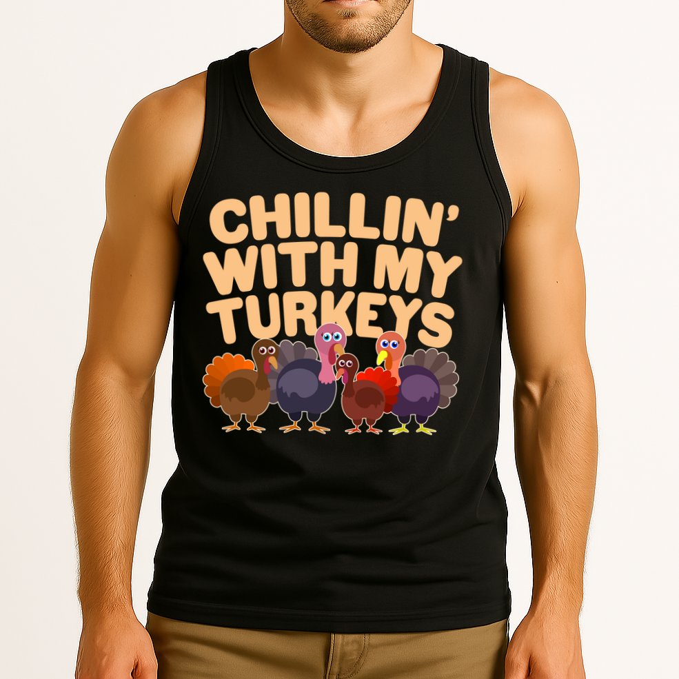 Thanksgiving Chillin' With My Turkeys Tank Top