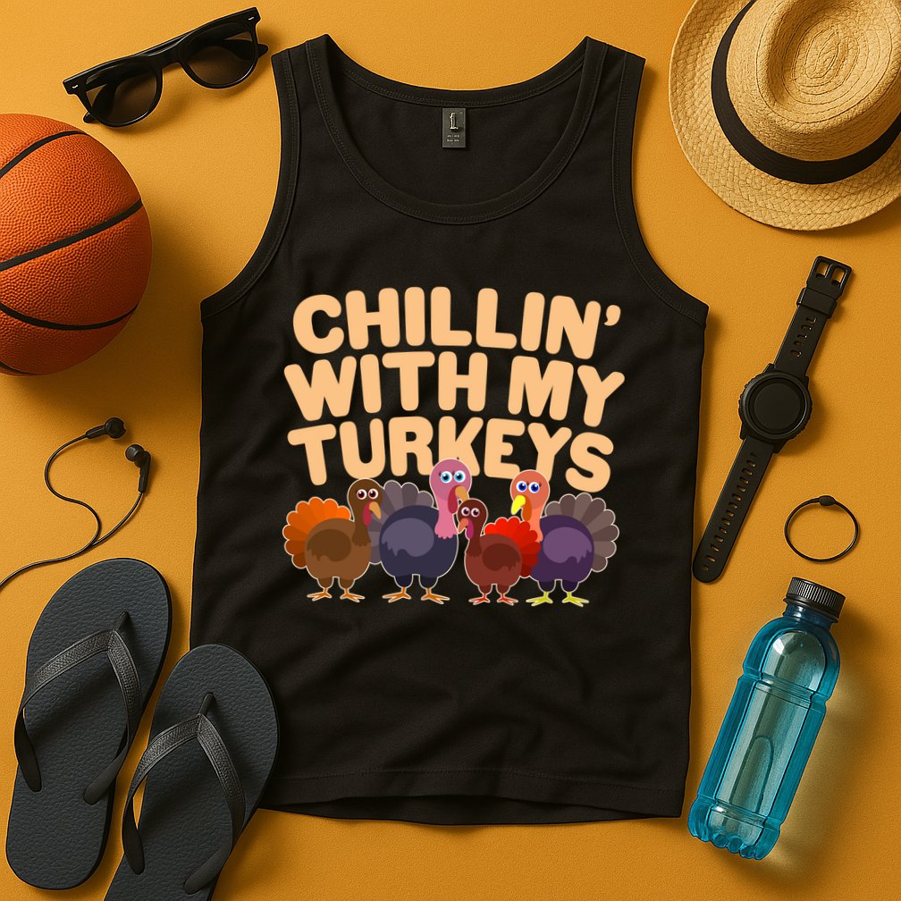 Thanksgiving Chillin' With My Turkeys Tank Top
