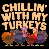 Thanksgiving Chillin' With My Turkeys Cropped Pullover Crew