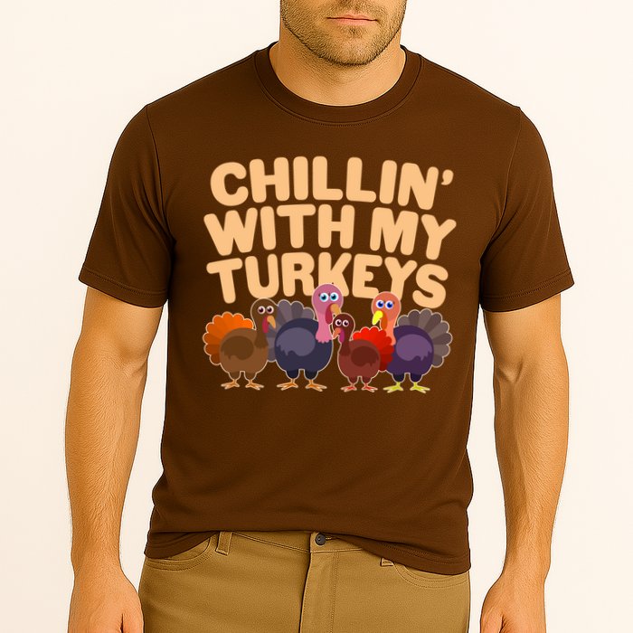 Thanksgiving Chillin' With My Turkeys Cooling Performance Crew T-Shirt
