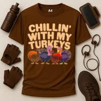 Thanksgiving Chillin' With My Turkeys Cooling Performance Crew T-Shirt