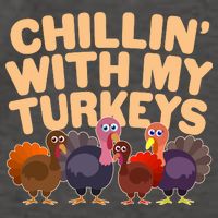 Thanksgiving Chillin' With My Turkeys Vector Backpack