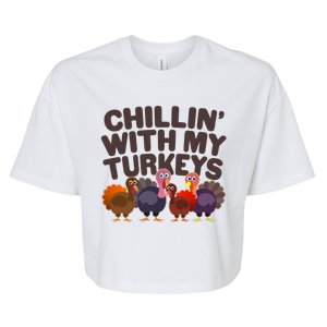 Thanksgiving Chillin' With My Turkeys Bella+Canvas Jersey Crop Tee