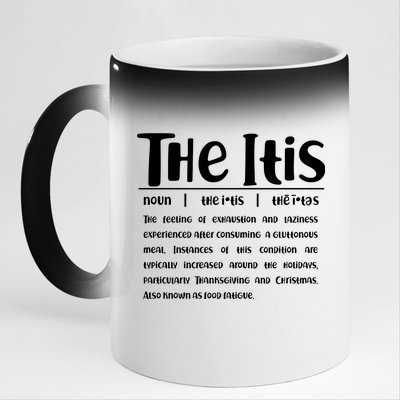 Thanksgiving Christmas The Itis 11oz Black Color Changing Mug