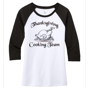 Thanksgiving Cooking Team Women's Tri-Blend 3/4-Sleeve Raglan Shirt