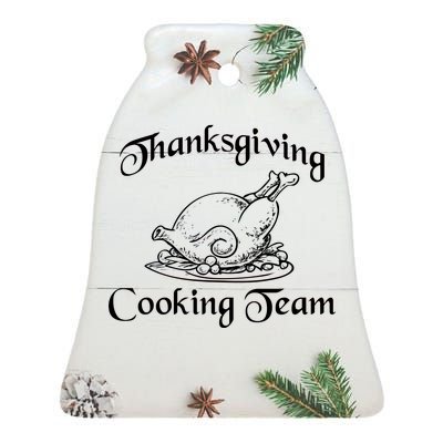 Thanksgiving Cooking Team Ceramic Bell Ornament