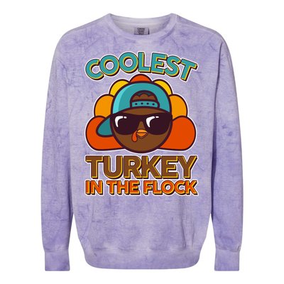 Thanksgiving Coolest Turkey In The Flock Colorblast Crewneck Sweatshirt