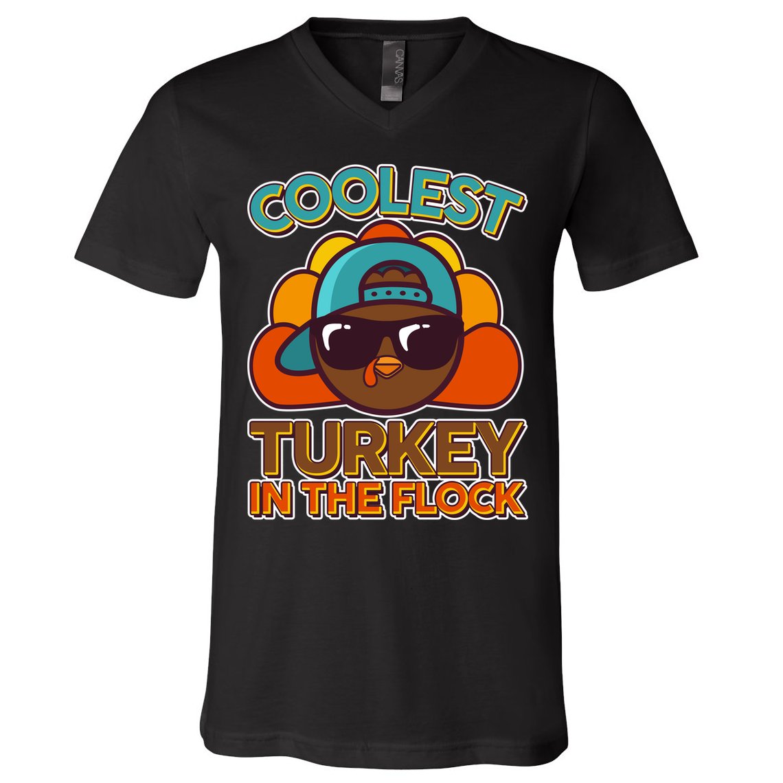 Thanksgiving Coolest Turkey In The Flock V-Neck T-Shirt