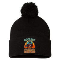 Thanksgiving Coolest Turkey In The Flock Pom Pom 12in Knit Beanie