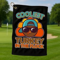 Thanksgiving Coolest Turkey In The Flock Golf Towel