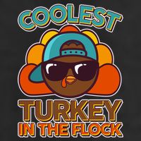 Thanksgiving Coolest Turkey In The Flock Golf Towel