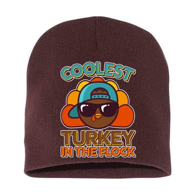 Thanksgiving Coolest Turkey In The Flock Short Acrylic Beanie