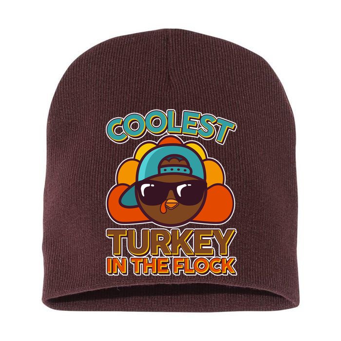 Thanksgiving Coolest Turkey In The Flock Short Acrylic Beanie