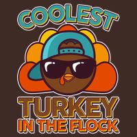 Thanksgiving Coolest Turkey In The Flock Short Acrylic Beanie