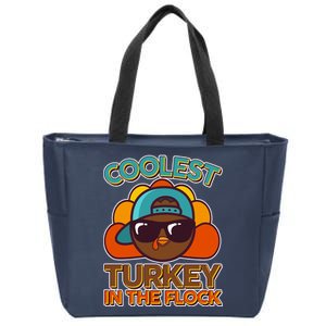 Thanksgiving Coolest Turkey In The Flock Zip Tote Bag