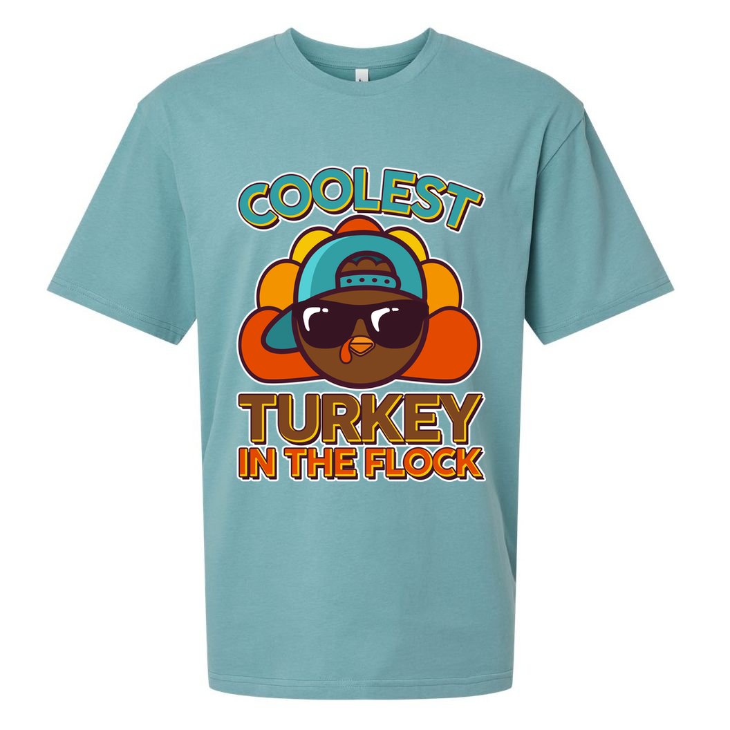 Thanksgiving Coolest Turkey In The Flock Sueded Cloud Jersey T-Shirt