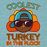 Thanksgiving Coolest Turkey In The Flock Sueded Cloud Jersey T-Shirt