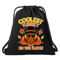 Thanksgiving Cute Coolest Turkey In The Flock Drawstring Bag