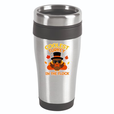 Thanksgiving Cute Coolest Turkey In The Flock 16oz Travel Tumbler