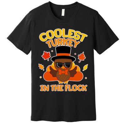 Thanksgiving Cute Coolest Turkey In The Flock Premium T-Shirt