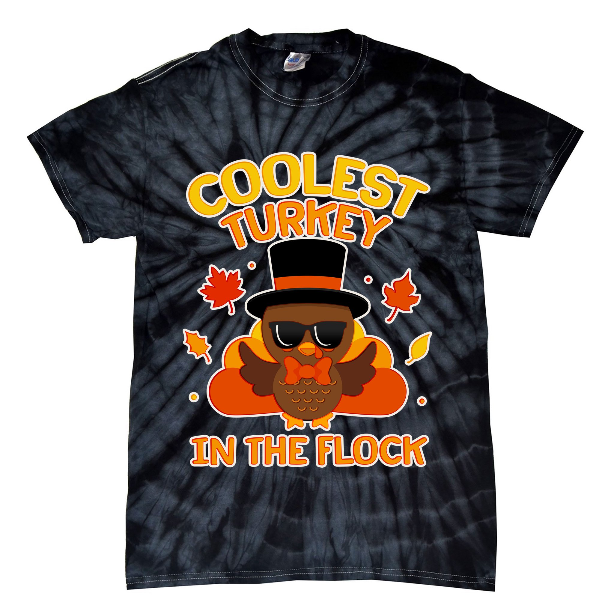 Thanksgiving Cute Coolest Turkey In The Flock Tie-Dye T-Shirt