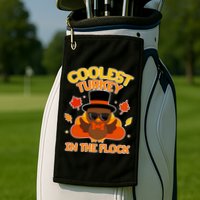 Thanksgiving Cute Coolest Turkey In The Flock Golf Towel