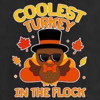 Thanksgiving Cute Coolest Turkey In The Flock Golf Towel