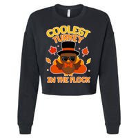 Thanksgiving Cute Coolest Turkey In The Flock Cropped Pullover Crew