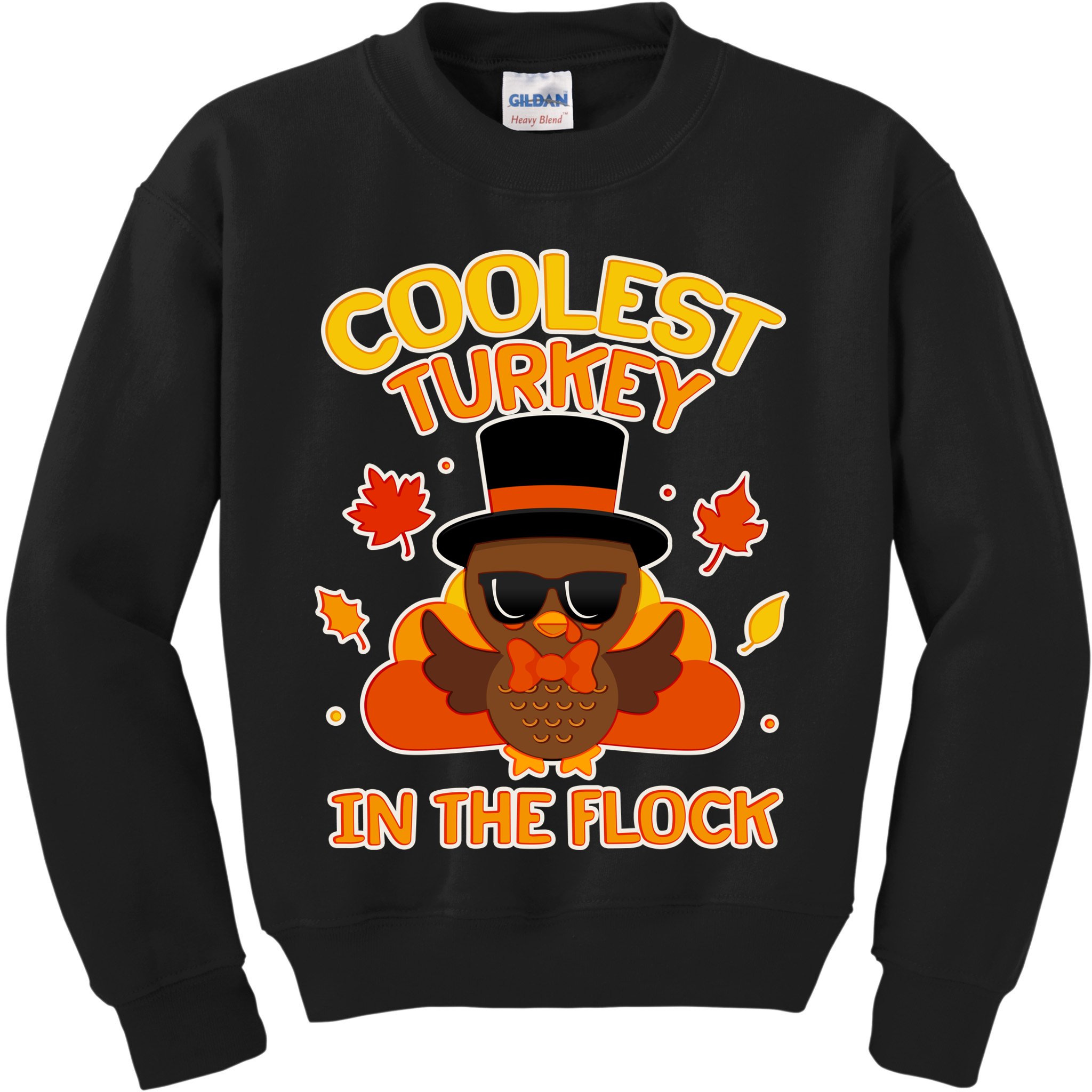 Thanksgiving Cute Coolest Turkey In The Flock Kids Sweatshirt