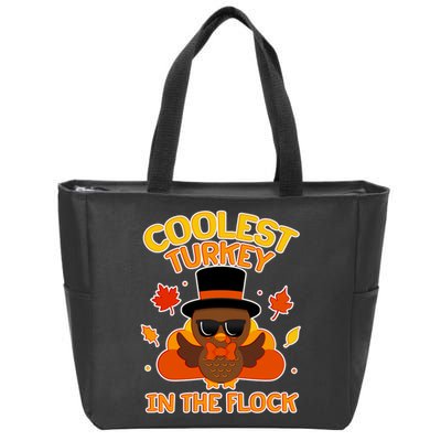 Thanksgiving Cute Coolest Turkey In The Flock Zip Tote Bag